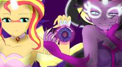 Size: 1024x565 | Tagged: safe, artist:fallenangel5414, artist:yaybases, midnight sparkle, sci-twi, sunset shimmer, twilight sparkle, equestria girls, friendship games, armpits, daydream shimmer, magic capture device, nail polish