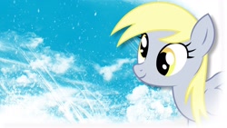 Size: 1920x1080 | Tagged: safe, artist:raindropsthedeviant, derpy hooves, pegasus, pony, cloud, cloudy, female, mare, wallpaper