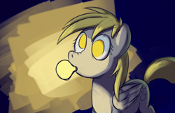 Size: 922x592 | Tagged: safe, artist:tggeko, derpy hooves, pegasus, pony, electricity, female, lightbulb, mare, nose wrinkle