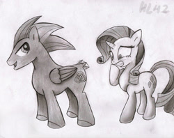 Size: 2856x2260 | Tagged: safe, artist:hislilhalo1, rarity, pony, unicorn, monochrome, ponified, sonic the hedgehog, sonic the hedgehog (series), traditional art