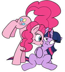 Size: 822x913 | Tagged: safe, artist:reiduran, derpibooru import, pinkie pie, twilight sparkle, earth pony, pony, duo, simple background, transparent background