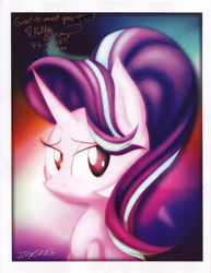 Size: 2551x3299 | Tagged: safe, artist:iflysna94, starlight glimmer, pony, unicorn, autograph card, female, mare, solo