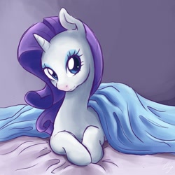 Size: 1500x1500 | Tagged: safe, artist:steffy-beff, rarity, pony, unicorn, bed, blanket, solo