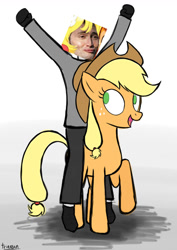 Size: 752x1061 | Tagged: safe, artist:trinosan, applejack, earth pony, pony, david tennant, tennantface, wat