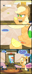 Size: 1024x2320 | Tagged: safe, artist:narflarg, derpibooru import, applejack, rainbow dash, earth pony, pegasus, pony, awkward, comic, lemon