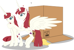 Size: 6080x4079 | Tagged: safe, artist:kyoshyu, derpy hooves, oc, pegasus, pony, absurd resolution, box, female, lauren faust, mare, plushie, ponified