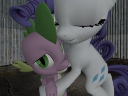 Size: 1024x768 | Tagged: safe, artist:rewirken, rarity, spike, dragon, pony, unicorn, 3d, female, gmod, male, mare, shipping, sparity, straight