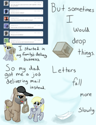 Size: 1540x2000 | Tagged: safe, crafty crate, derpy hooves, pegasus, pony, ask, ask a mailmare, box, comic, female, mail, mare, package, tumblr