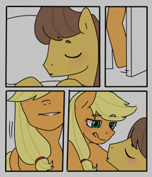 Size: 600x700 | Tagged: safe, artist:efd, applejack, caramel, earth pony, pony, carajack, comic, female, male, shipping, straight