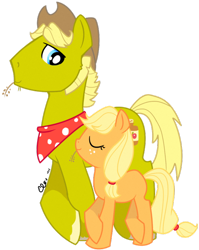 Size: 600x755 | Tagged: safe, artist:ellisarts, applejack, oc, earth pony, pony, female, mare, younger