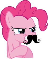 Size: 8000x9871 | Tagged: safe, artist:bork88, pinkie pie, earth pony, pony, spike at your service, absurd resolution, moustache, plotting, simple background, solo, transparent background, vector