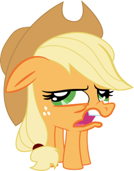 Size: 502x640 | Tagged: artist needed, source needed, safe, applejack, earth pony, pony, crab pony, simple background, solo, transparent background