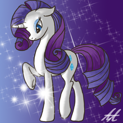 Size: 600x600 | Tagged: safe, artist:dreamyartcosplay, rarity, pony, unicorn, female, gradient background, mare, signature, solo