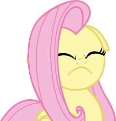 Size: 6000x6297 | Tagged: safe, artist:firestorm-can, fluttershy, pegasus, pony, keep calm and flutter on, absurd resolution, angry, constipated, faic, flutterfrown, simple background, transparent background, vector