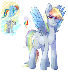 Size: 1024x1106 | Tagged: safe, artist:keeharn, derpibooru import, derpy hooves, rainbow dash, female, fusion, simple background, transparent background