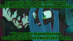 Size: 622x348 | Tagged: safe, edit, edited screencap, screencap, queen chrysalis, changeling, changeling queen, the mean 6, 8-bit theater, black mage, female, image macro, meme, solo, text