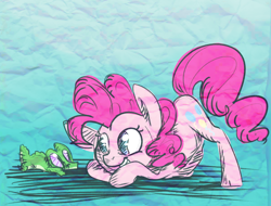 Size: 982x746 | Tagged: safe, artist:ponygoggles, gummy, pinkie pie, earth pony, pony, female, mare, pink coat, pink mane, solo