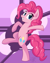 Size: 1576x1963 | Tagged: safe, artist:php92, pinkie pie, earth pony, pony, bipedal, female, looking at you, mare, smiling, solo