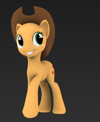 Size: 677x826 | Tagged: safe, artist:hashbro, applejack, earth pony, pony, 3d, bald, hat, model, wip