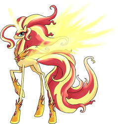 Size: 800x839 | Tagged: safe, artist:kaizerin, sunset shimmer, alicorn, pony, equestria girls, friendship games, alicornified, daydream shimmer, equestria girls ponified, horseshoes, magic, ponified, princess, race swap, simple background, solo, transparent background