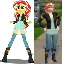 Size: 733x751 | Tagged: safe, artist:ladyyunachi, sunset shimmer, equestria girls, friendship games, 3d, the sims, the sims 4