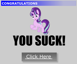 Size: 1500x1249 | Tagged: safe, starlight glimmer, pony, unicorn, clapping, clickbait, dialogue box, solo, starlight says bravo