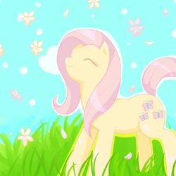 Size: 600x600 | Tagged: safe, artist:nyankamedon, fluttershy, pegasus, pony, female, mare, pixiv, solo