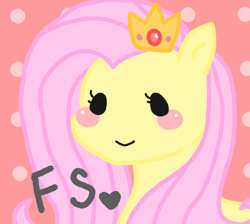 Size: 572x512 | Tagged: safe, artist:c c 君★, artist:c.c, fluttershy, pegasus, pony, crown, pixiv, solo