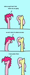 Size: 800x2000 | Tagged: safe, artist:wollap, fluttershy, pinkie pie, earth pony, pegasus, pony, comic, ms paint