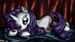 Size: 1920x1080 | Tagged: safe, artist:neko-me, rarity, pony, unicorn, bed, clothes, nightgown, solo, wallpaper