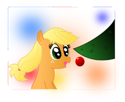 Size: 750x614 | Tagged: safe, artist:dbapplejack, applejack, earth pony, pony, bauble, christmas, christmas tree, hatless, missing accessory, simple background, transparent background, tree, vector