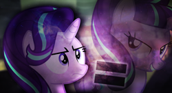 Size: 1980x1080 | Tagged: safe, artist:90sigma, artist:reginault, starlight glimmer, pony, unicorn, bedroom eyes, cutie mark, double, equal cutie mark, equal town, female, frown, mare, smiling, solo, vector, wallpaper