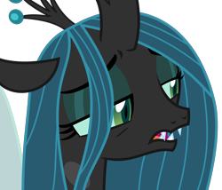 Size: 3944x3375 | Tagged: safe, artist:sketchmcreations, ocellus, queen chrysalis, changeling, changeling queen, what lies beneath, crown, disguise, disguised changeling, fangs, floppy ears, horn, jewelry, open mouth, regalia, sad, simple background, transparent background, vector, wings