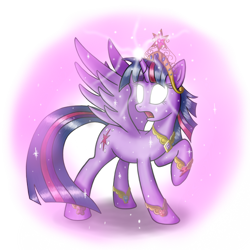 Size: 1200x1200 | Tagged: safe, artist:shurikart, derpibooru import, twilight sparkle, twilight sparkle (alicorn), alicorn, pony, big crown thingy, element of generosity, element of honesty, element of kindness, element of laughter, element of loyalty, element of magic, elements of harmony, glowing eyes, solo