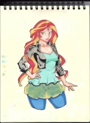 Size: 2550x3507 | Tagged: safe, artist:samaelalighieri, sunset shimmer, equestria girls, solo, traditional art