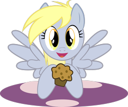 Size: 2001x1675 | Tagged: safe, artist:sourspot, derpy hooves, pegasus, pony, female, mare, muffin, simple background, solo, transparent background, underp, vector