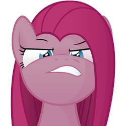 Size: 10000x10000 | Tagged: safe, artist:shinodage, pinkie pie, earth pony, pony, .psd available, absurd resolution, angry, from below, pinkamena diane pie, simple background, solo, transparent background, vector