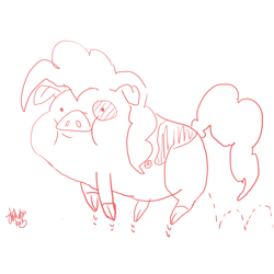 Size: 1024x1024 | Tagged: safe, pinkie pie, pig, gravity falls, piggie pie, pigified, species swap, waddles