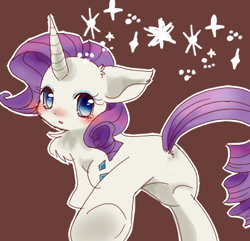 Size: 460x444 | Tagged: safe, artist:tsukuda, rarity, pony, unicorn, chest fluff, pixiv, raricat, solo