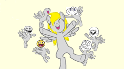 Size: 900x506 | Tagged: safe, artist:capuppy, derpy hooves, pegasus, pony, troll, female, forever alone, happy, mare, me gusta, meme, rage face, rage guy, team, trollface