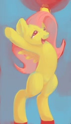 Size: 1024x1792 | Tagged: safe, artist:docwario, fluttershy, pegasus, pony, bipedal, no tail, solo