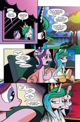 Size: 630x969 | Tagged: safe, artist:andypriceart, idw, princess celestia, starlight glimmer, alicorn, pony, unicorn, accord (arc), chaos theory (arc), conclusion: and chaos into the order came, spoiler:comic, spoiler:comic50, advertisement, callback, comic, dialogue, evil celestia, evil grin, grin, idw advertisement, sad, smiling, tyrant celestia