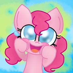 Size: 894x894 | Tagged: safe, pinkie pie, earth pony, pony, cute, filly, happy, ponytail