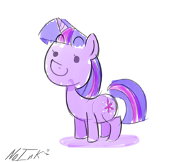 Size: 1002x944 | Tagged: safe, artist:no-ink, derpibooru import, twilight sparkle, pony, unicorn, female, mare, simple background, smiling, solo, white background