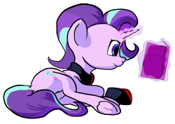 Size: 2226x1572 | Tagged: safe, artist:aaronmk, starlight glimmer, pony, unicorn, anarcho-communism, anarchy, lying down, on side, reading, simple background, solo, stalin glimmer, transparent background