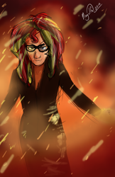 Size: 1650x2550 | Tagged: safe, artist:nayolfa, sunset shimmer, human, glasses, humanized, solo