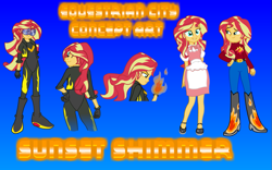 Size: 977x608 | Tagged: safe, artist:darktailsko, sunset shimmer, equestria girls, alternate costumes, clothes, female, solo, two toned hair