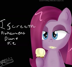 Size: 1600x1500 | Tagged: safe, artist:irunekagi, pinkie pie, earth pony, pony, female, ice cream, mare, pink coat, pink mane, pinkamena diane pie