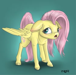 Size: 1280x1271 | Tagged: safe, artist:cynicalmoose, fluttershy, pegasus, pony, solo, wings