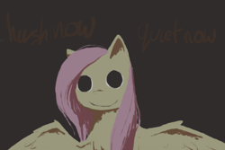 Size: 600x400 | Tagged: safe, artist:bi-polaroid, fluttershy, pegasus, pony, creepy, female, hush now quiet now, mare